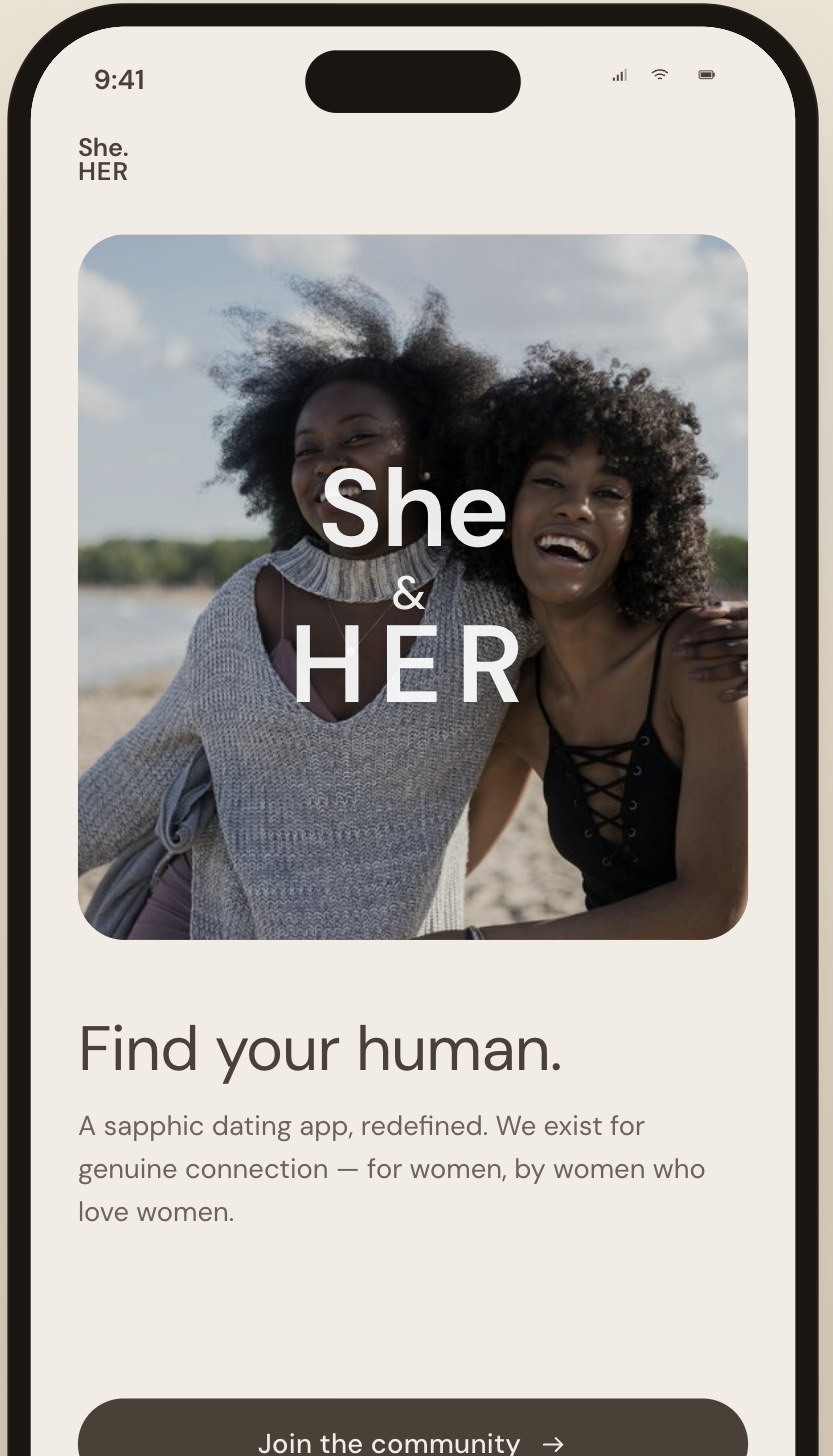 She & HER app — Find your human